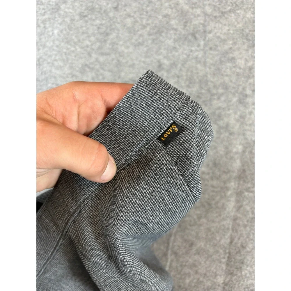 Vintage 1970s Levis Bend Over Pants Mens 34 Grey Houndstooth Deadstock Pleated